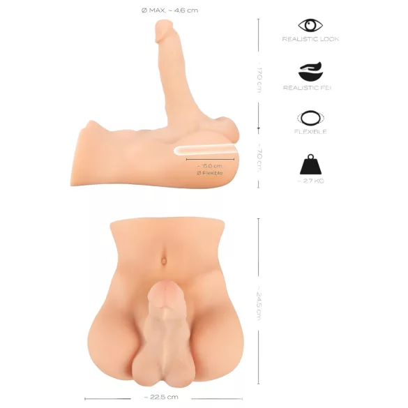 Realistixxx Deluxe Man 02 - torso masculino realista - color natural