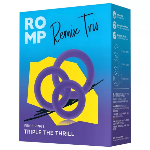 ROMP Remix Trio - set de anillos para pene - 3 piezas - lila