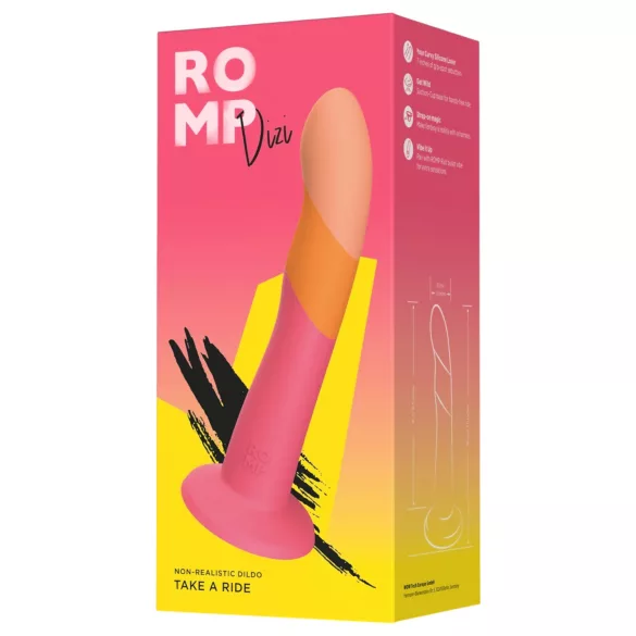 ROMP Dizi - consolador flexible - silicona - rosa/naranja