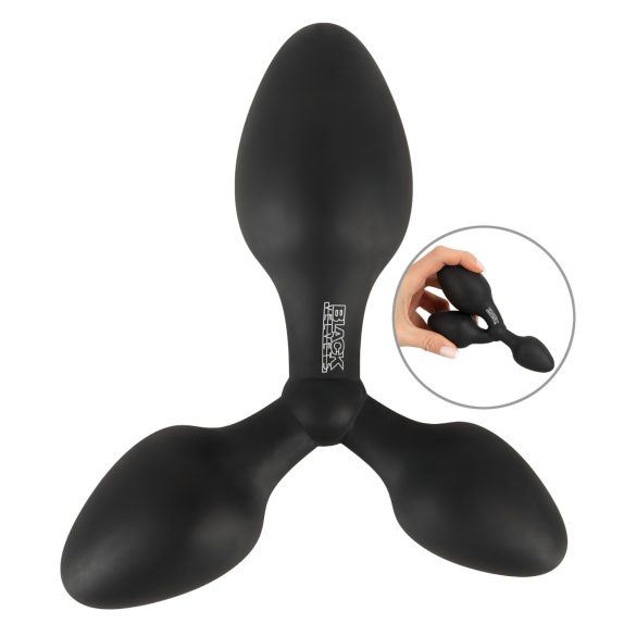 Black Velvets - plug anal triple - silicona negro
