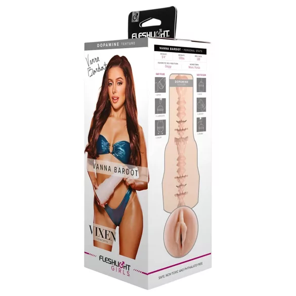 Fleshlight Vanna Bardot - masturbador vaginal realista - silicona color natural