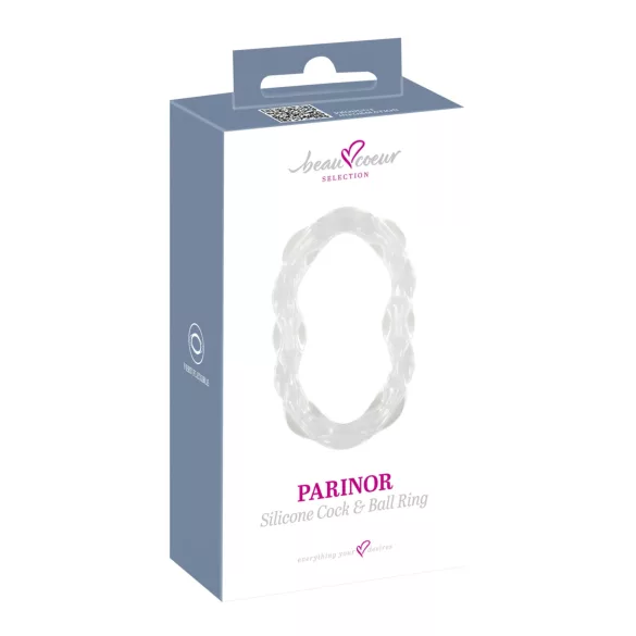 Beau Coeur Parinor - anillo para pene y testículos - silicona transparente