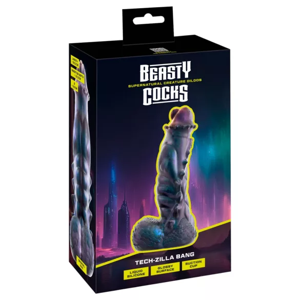 Beasty Cocks Tech-Zilla Bang - consolador monstruo con ventosa (morado)