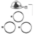 Colección Fetish - mini jaula para pene con 3 anillos intercambiables para testículos (plata)