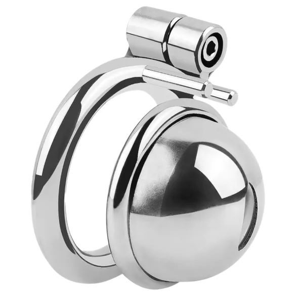 Colección Fetish - mini jaula para pene con 3 anillos intercambiables para testículos (plata)