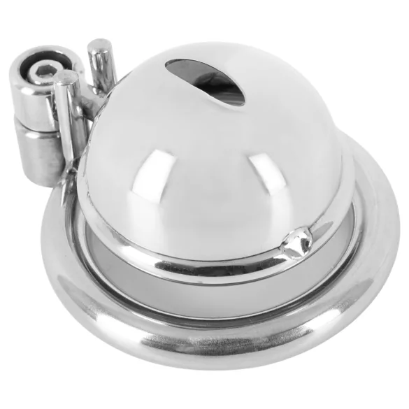 Colección Fetish - mini jaula para pene con 3 anillos intercambiables para testículos (plata)