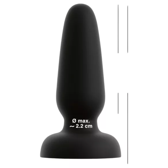 Black Velvets - plug anal de silicona con ventosa (negro) - Talla S
