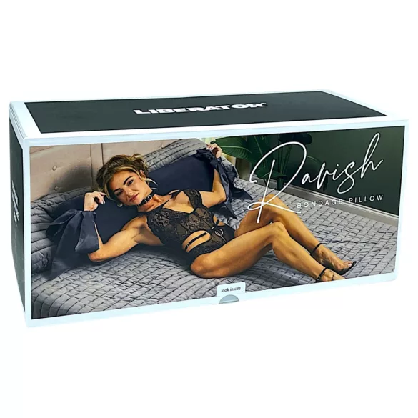 Liberator Ravish - cojín sexual con ataduras de satén (negro)