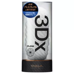 TENGA 3Dx Flow - masturbador con diseño ondulado (blanco)