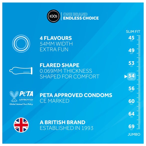 EXS - preservativos - sabores variados - 12 unidades