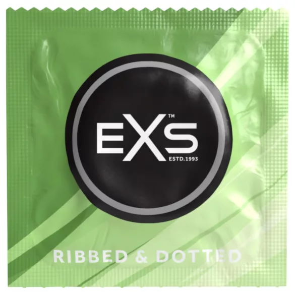 EXS - preservativo texturizado con puntos y estrías - 3 unidades