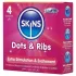 Skins - preservativo texturizado con estrías y puntos - 4 unidades