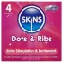 Skins - preservativo texturizado con estrías y puntos - 4 unidades