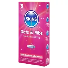   Skins - preservativo texturizado con relieve y puntos - paquete 8 unidades