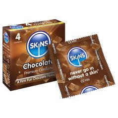 Skins - preservativo con sabor a chocolate - 4 unidades