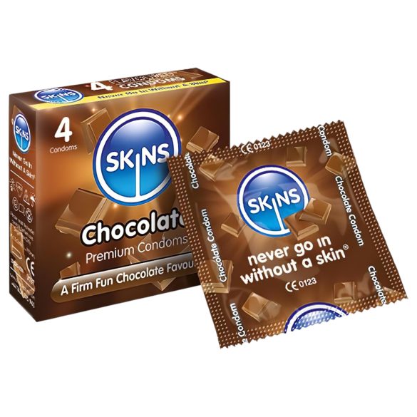 Skins - preservativo con sabor a chocolate - 4 unidades