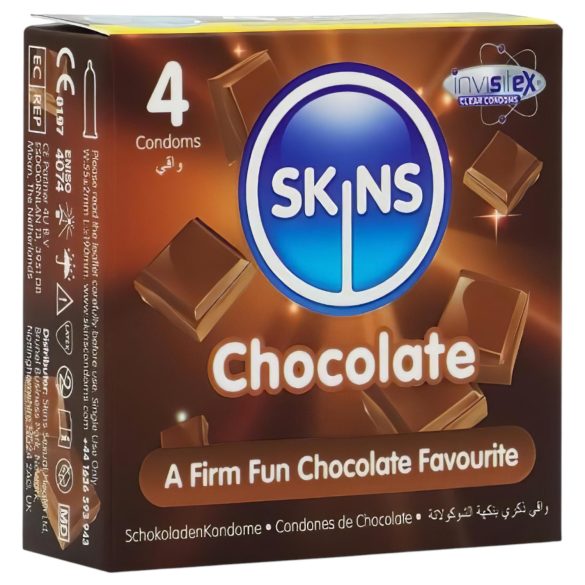 Skins - preservativo con sabor a chocolate - 4 unidades