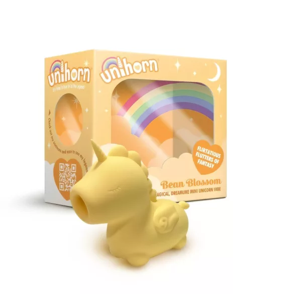 Unihorn Bean Blossom - succionador de clítoris recargable - silicona amarilla