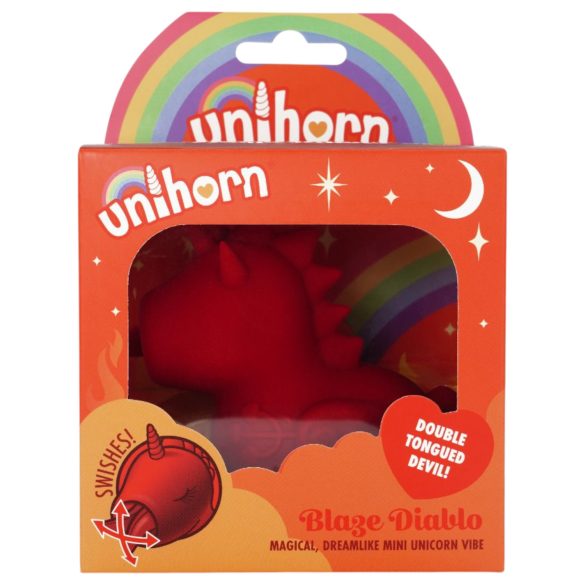 Unihorn Blaze Diablo - Succionador de clítoris recargable - silicona roja