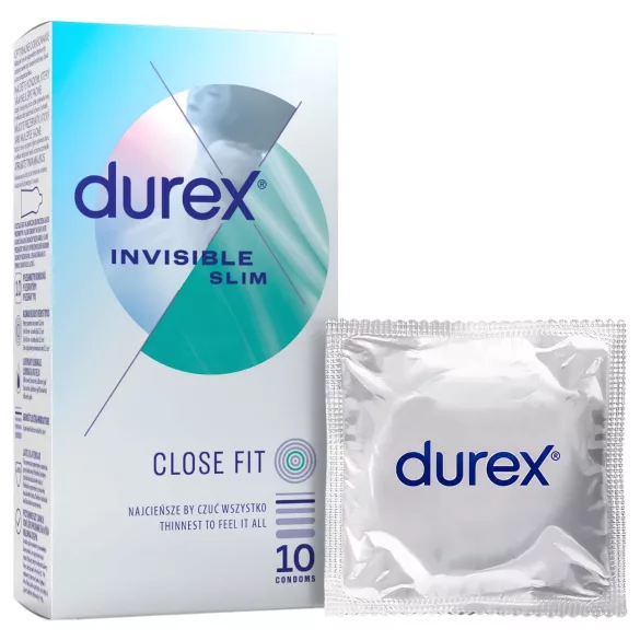 Durex Invisible Slim - preservativo ultrafino - 10 unidades