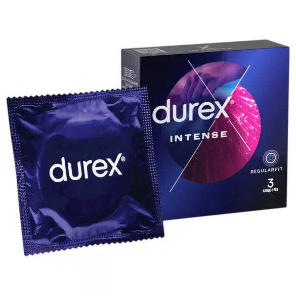 Durex Intense - preservativo texturizado con estrías y puntos - 3 unidades
