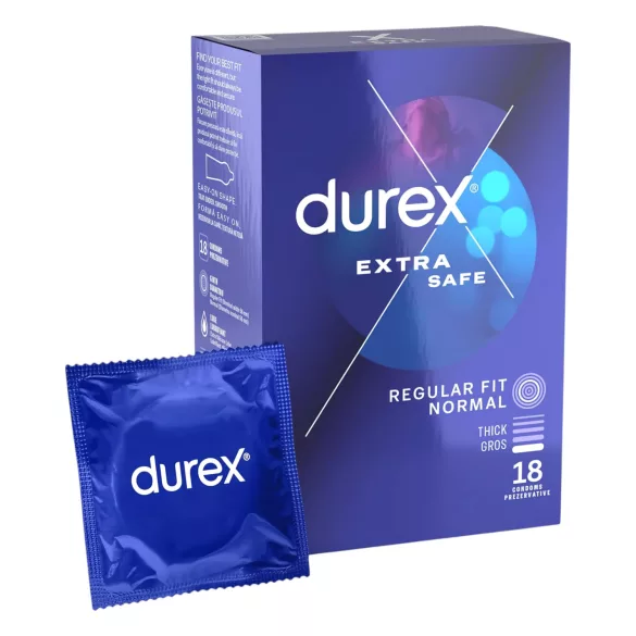 Durex - Preservativos seguros - extra protección - 18 unidades