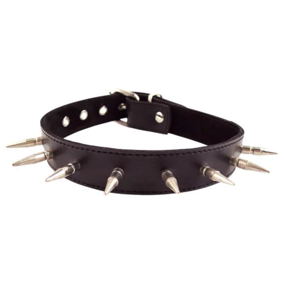 Rouge - collar de cuero auténtico con tachuelas - negro