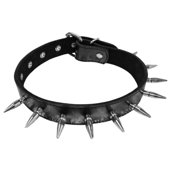 Rouge - collar de cuero auténtico con tachuelas - negro