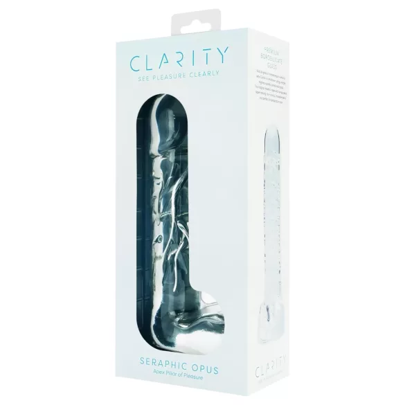 Clarity Seraphic Opus - dildo de vidrio para punto G (transparente)