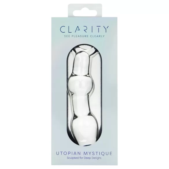 Clarity Utopian Mystique - consolador anal de vidrio acanalado (transparente)