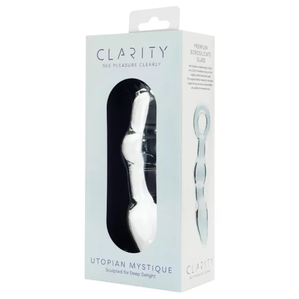 Clarity Utopian Mystique - consolador anal de vidrio acanalado (transparente)