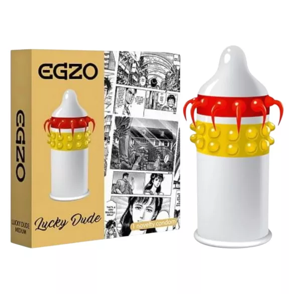 Egzo Lucky Dude - preservativo texturizado con puntos y tentáculos - 1 unidad