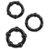 Lonely Stay Hard - set de anillos para el pene - silicona negra - 3 piezas