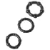 Lonely Stay Hard - set de anillos para el pene - silicona negra - 3 piezas