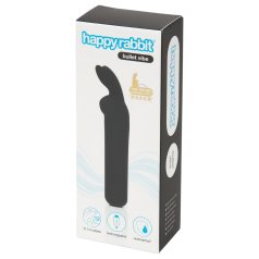   Happyrabbit - mini vibrador bala recargable conejito - silicona negra