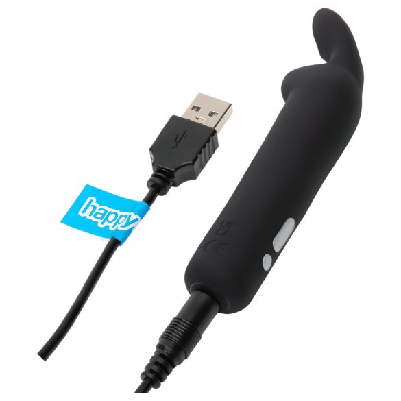 Happyrabbit - mini vibrador bala recargable conejito - silicona negra