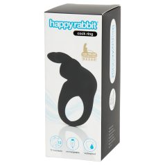   Happyrabbit - Anillo vibrador para pene recargable - silicona negra