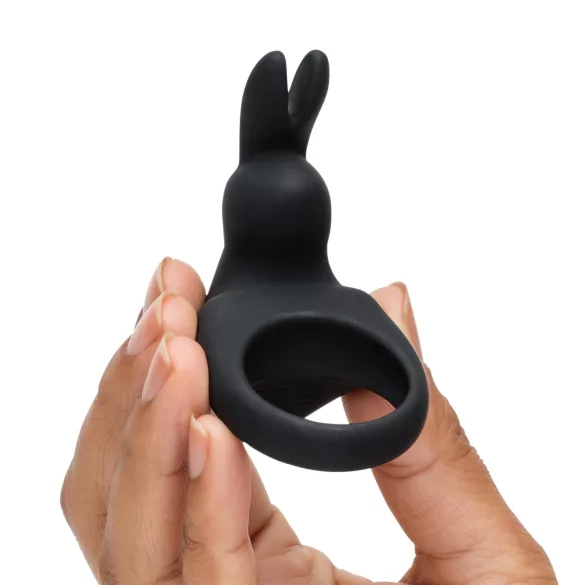 Happyrabbit - Anillo vibrador para pene recargable - silicona negra