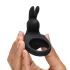 Happyrabbit - Anillo vibrador para pene recargable - silicona negra