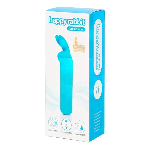 Happyrabbit - Mini vibrador bala recargable conejito silicona azul