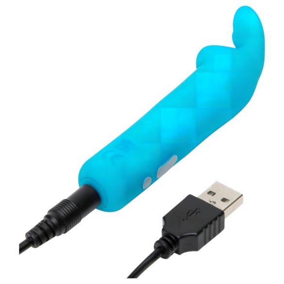Happyrabbit - Mini vibrador bala recargable conejito silicona azul
