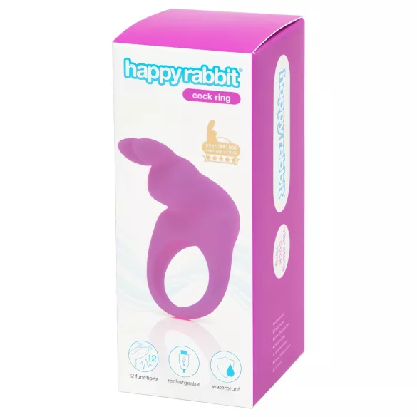 Happyrabbit - anillo vibrador para pene recargable - silicona lila