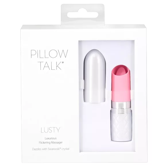 Pillow Talk Lusty - vibrador recargable con lengua - silicona rosa