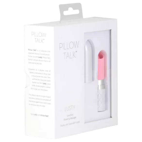 Pillow Talk Lusty - vibrador recargable con lengua - silicona rosa