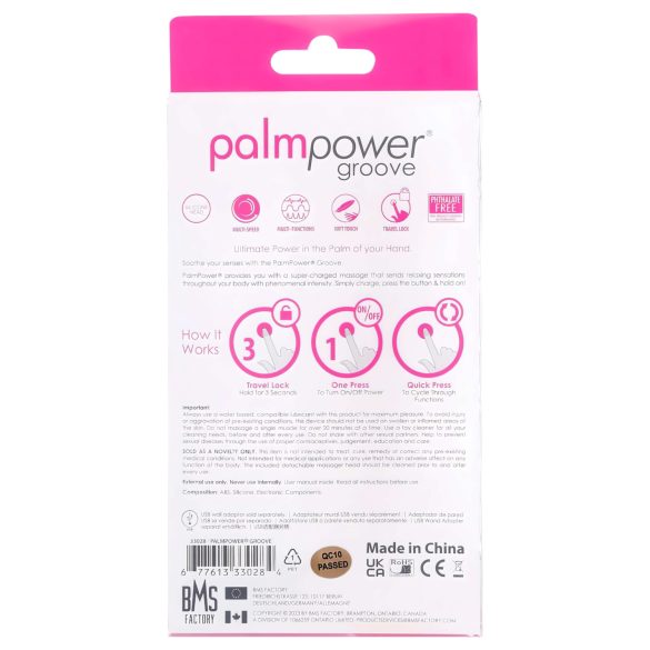 PalmPower groove - vibrador masajeador recargable (rosa)