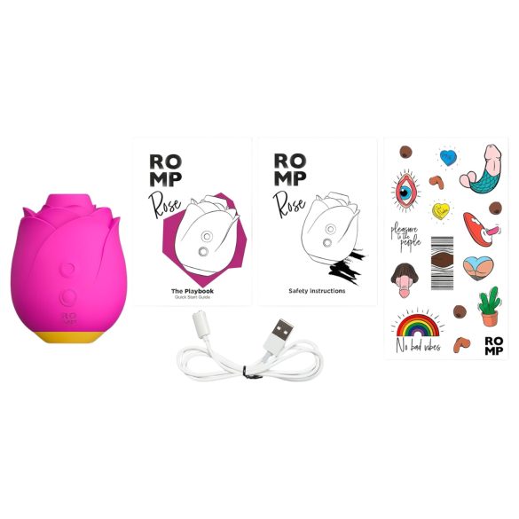 ROMP Rose - succionador de clítoris vibrador - silicona rosa