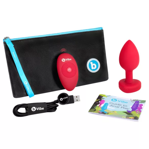 b-vibe heart - vibrador anal recargable con control remoto (rojo)