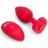 b-vibe corazón - vibrador anal recargable rojo