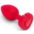 b-vibe corazón - vibrador anal recargable rojo