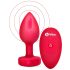 b-vibe corazón - vibrador anal recargable rojo